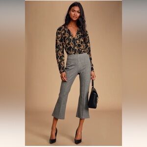 NWOT Lulu’s Brylee Heather Grey Marled Knit Trouser Pants